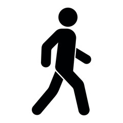 Walking person symbol. Pedestrian vector flat illustration