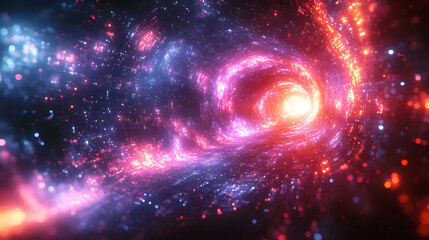 Fototapeta premium Vibrant, Abstract Spiral Galaxy Tunnel Background