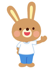 かわいいウサギのキャラクター　運動着　スタッフ