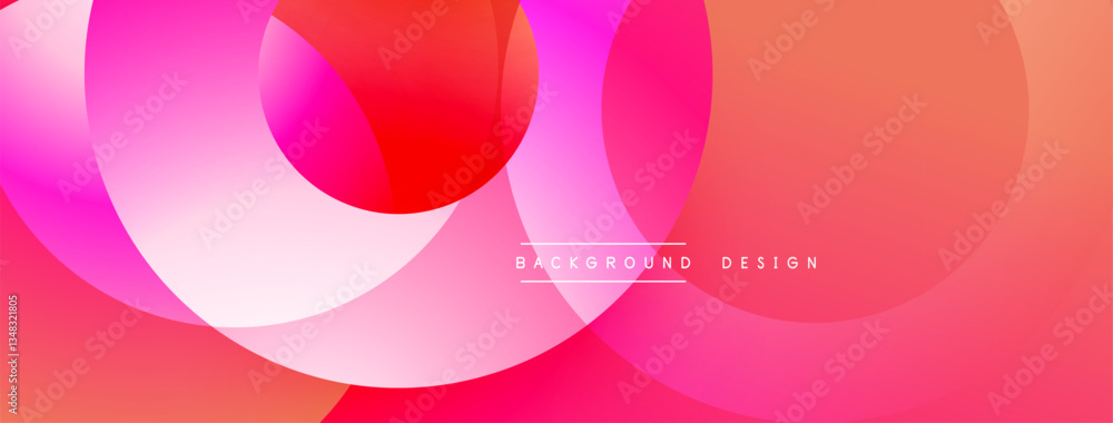 Aufkleber layered circular shapes in vivid colors form a gradient-rich abstract design with smooth transitions