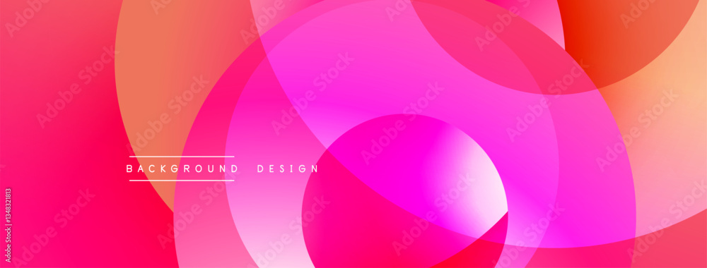 Poster Layered circular shapes in vivid colors form a gradient-rich abstract design with smooth transitions, depth effects, and a modern, futuristic aesthetic