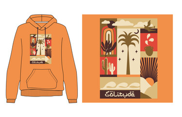 Solitude aesthetic desert-inspired artwork Hoodie print design artwork