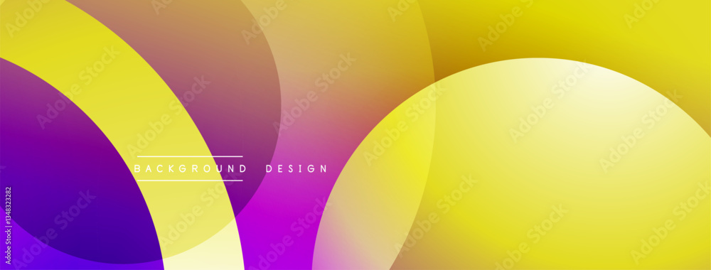 Poster Layered circular shapes in vivid colors form a gradient-rich abstract design with smooth transitions, depth effects, and a modern, futuristic aesthetic