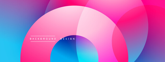 Abstract composition with layered circular elements, blending gradients and soft transitions, creating a sense of depth, motion, and visual harmony