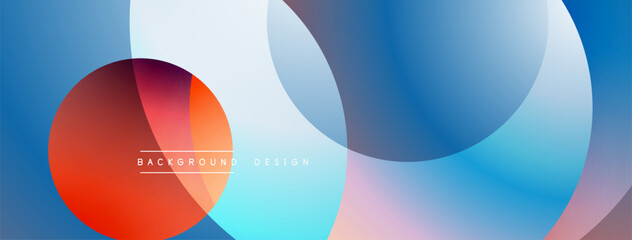Obraz premium Background design with overlapping circular shapes, featuring smooth gradients and soft lighting effects, creating a dynamic abstract composition
