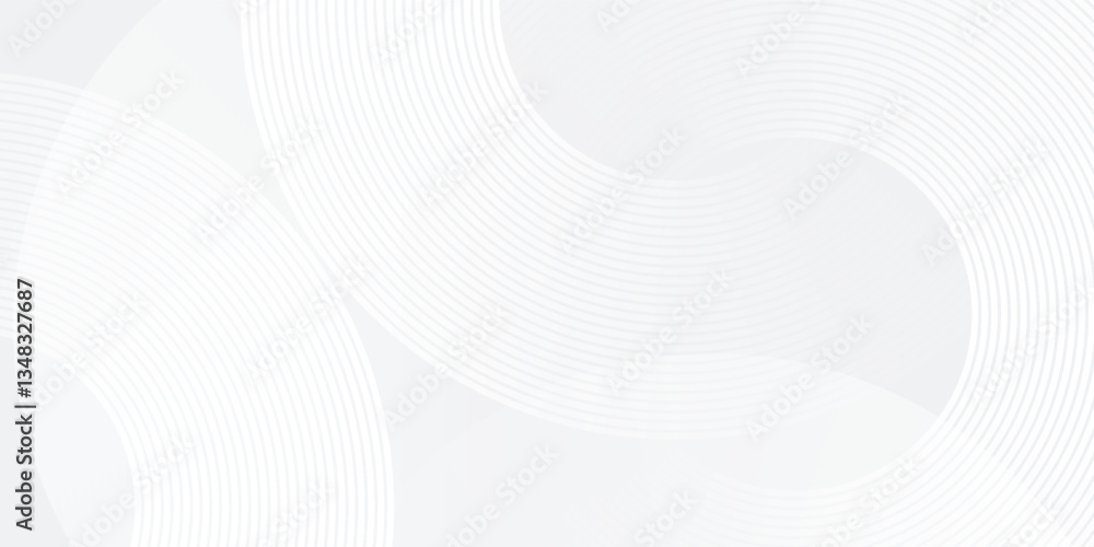 Wall mural abstract white glowing geometric lines on gray background. modern shiny blue circle lines pattern. f