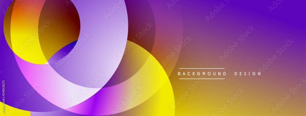 Aufkleber Abstract composition with layered circular elements, blending gradients and soft transitions, creating a sense of depth, motion, and visual harmony