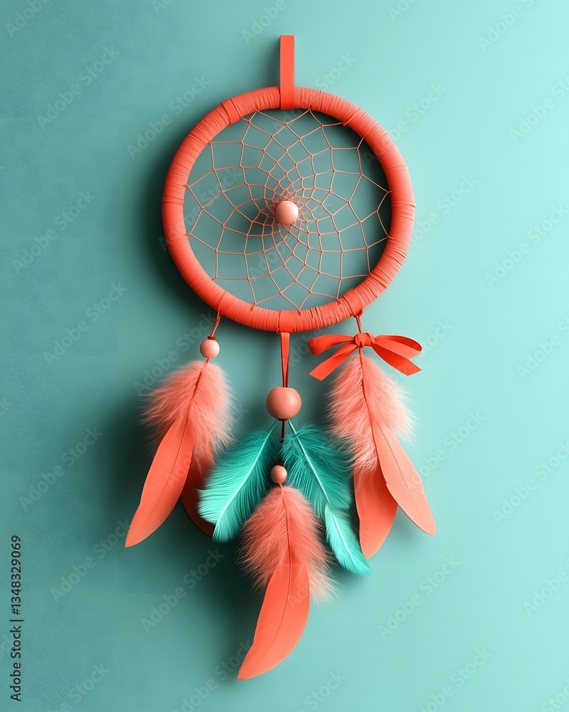 Aufkleber delicate dreamcatcher with a soft pink ribbon a testament to the healing power of self expression an