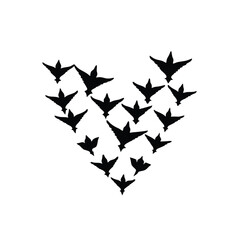 birds flying silhouette vector
