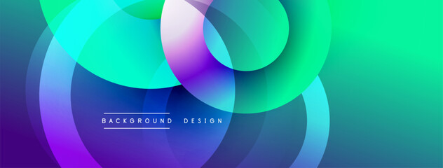 Background design with overlapping circular shapes, featuring smooth gradients and soft lighting effects, creating a dynamic abstract composition