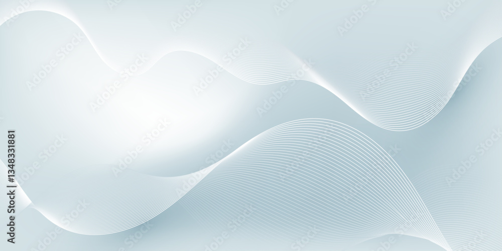 Poster trendy wavy line background template. abstract vector design with flowing lines. digital future tech