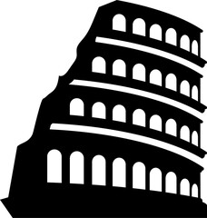 Colosseum, Coliseum in Rome, Italy flat vector icon