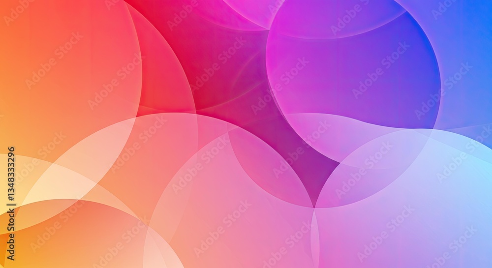 Poster abstract bubbles: a vibrant, abstract composition of overlapping, translucent circles, each radiatin