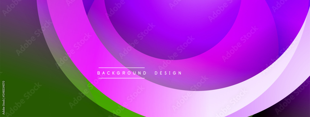 Poster Layered circular shapes in vivid colors form a gradient-rich abstract design with smooth transitions, depth effects, and a modern, futuristic aesthetic