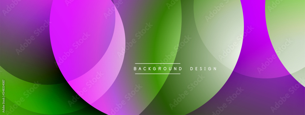 Fototapete layered circular shapes in vivid colors form a gradient-rich abstract design with smooth transitions