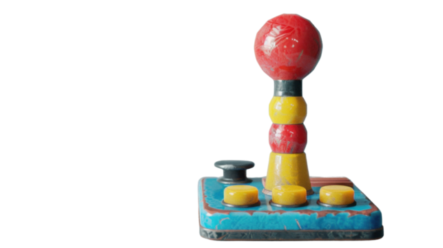 Retro joystick isolated on transparent background: bringing nostalgia to life