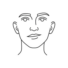 Minimalist Line Art Face Vector Illustration