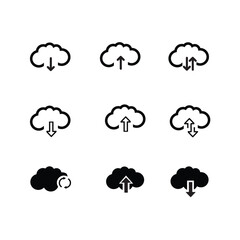 Cloud icon, Database, online storage, network service related vector icon set.