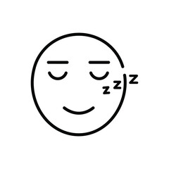 Sleeping Face with Zzz Vector Illustration