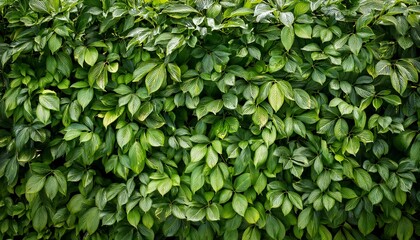 Fototapeta premium foliage plant background hedge wall of green leaves