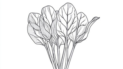 Intricate Line Art of Delicate Leaves - A Botanical Masterpiece