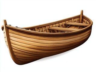 Classic Wooden Boat Illustrates Craftsmanship and Nautical Design with Unique Curves and Rich Texture for Artistic Purposes