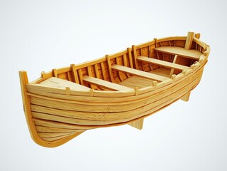 Detailed View of a Wooden Boat Model Created with Careful Craftsmanship and Authentic Design Elements for Nautical Art Projects