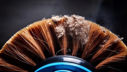 Dust Collects on a Cleaning Brush Highlighting the Importance of Maintenance in Home Cleanliness