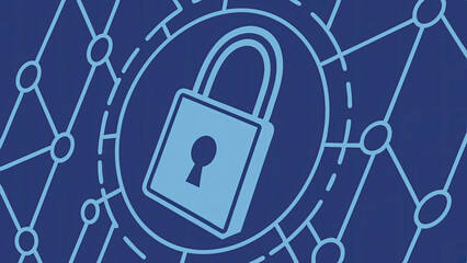 Glowing digital lock symbolizing AI copyright protection with binary code, representing cybersecurity, data privacy, and intellectual property concepts in modern technology.