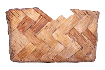 Woven Bamboo Box Isolated on Transparent Background