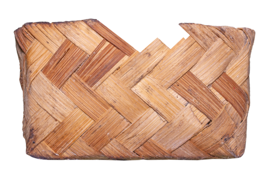 Woven Bamboo Box Isolated on Transparent Background