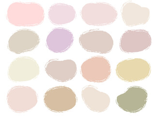 淡いパステルカラーの手描きペイント風フレーム吹き出しセット