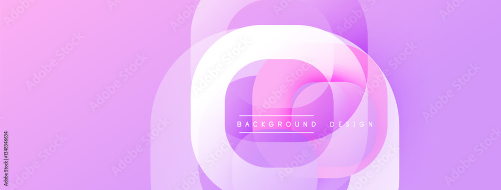 Poster Circular abstract design with overlapping translucent circles and round shapes, blending gradients and smooth curves, creating depth, contrast, and a dynamic visual effect