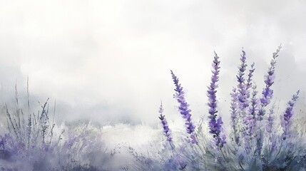 Misty lavender field