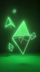 Fototapeta premium Abstract Neon Geometric Shapes - Futuristic Design