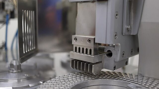 Gelatin medical capsules are loaded into circular filling rack: Pharma