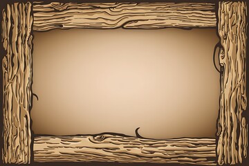 Rustic Wooden Frame with Textured Background for Vintage Designs
