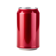 Mock-Up Photo of a Plain Bright Red Can With No Logo or Design With Transparent Background