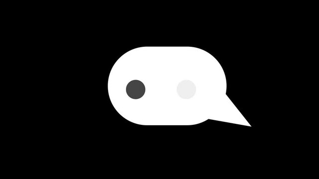 A simple element of a thought bubble, email, or text message popping up, with typing or thinking dots slowly pulsing inside of it Taking a long time to type an email or text message