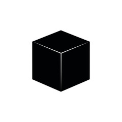 Box icon. Simple black box icon on white background