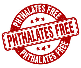 phthalates free stamp. phthalates free label. round grunge sign
