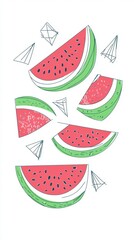 Vibrant Watermelon Slices Art Print - Summer Fruit Design