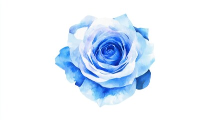 Captivating Watercolor Blue Rose, Exquisite Floral Art