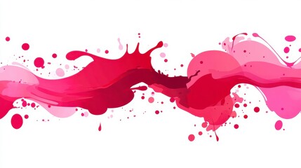 Stunning Pink and Red Abstract Paint Splatter Art