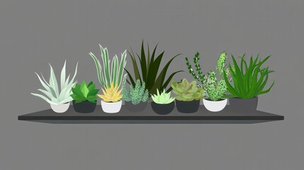 Stylish Succulent Display on a Modern Shelf
