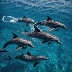 Fototapeta premium dolphin jumping out of water