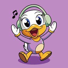 music loving duck