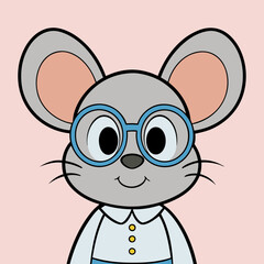 mouse with glasses