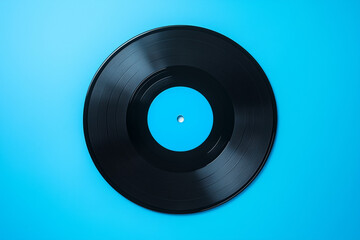 Obraz premium Vintage vinyl record isolated on a solid blue background