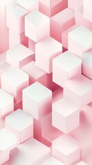 Abstract Geometric Shapes in Pink and White - A Stunning 3D Design